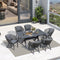PURPLE LEAF Patio Dining Sets with Aluminum Frame Table & Handwoven Wicker Chairs Grey