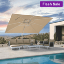 PURPLE LEAF Modern White Outdoor Umbrella Premium Aluminum Patio Cantilever Pool Sun Umbrellas