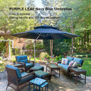 PURPLE LEAF Large Round Patio Cantilever Umbrella for Deck, Pool, Backyard