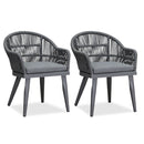 PURPLE LEAF 2 Pieces Patio Dining Chairs Set outdoor wicker dining chairs with Cushions for Garden Kitchen