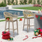 PURPLE LEAF Patio Chairs, 2 Set Outdoor Bar Stools Modern Counter Height Bar, Cushions Included