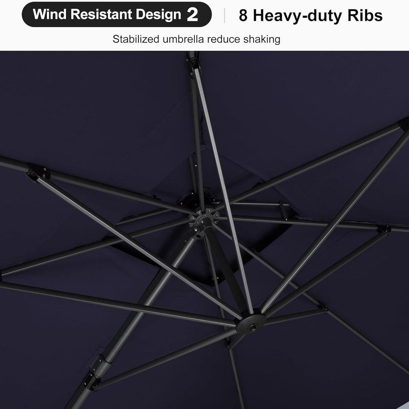 PURPLE LEAF Double Top 10 / 11 / 12 / 9 x 12 ft Square Outdoor Standing Umbrella