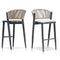 PURPLE LEAF Counter Height Bar Stool Set of 2 Outdoor Stool Chair with Footrest Patio Bar Height Stools Rattan Barstools for Outdoor or Indoor