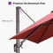PURPLE LEAF Patio Cantilever Umbrella with Aluminum Offset Hanging for Pool Garden Deck
