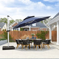 PURPLE LEAF Round Cantilever Patio Umbrella Heavy Duty Umbrella for Porch Garden Pool