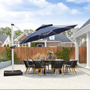 PURPLE LEAF Round Cantilever Patio Umbrella Heavy Duty Umbrella for Porch Garden Pool