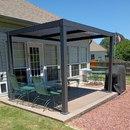 PURPLE LEAF Caesar Solar Louvered Pergola with LED Strip Lights and Control Panel Aluminum Outdoor Pergola with Adjustable Roof for Patio Deck Garden Yard Gray