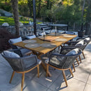 PURPLE LEAF Teak Patio Dining Set with Cushions and Pillow All-Weather Wicker Patio Table Set for Garden, Deck, and Yard