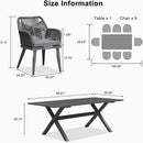 PURPLE LEAF 11/9/7 Pieces Outdoor Dining Set PE Rattan Outdoor Patio Furniture Set Grey