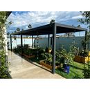 PURPLE LEAF Caesar Outdoor Louvered Pergola Patio Sun Shade Shelter with Adjustable Hardtop Patio Pergola Grey
