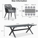 PURPLE LEAF 11/9/7 Pieces Outdoor Dining Set PE Rattan Outdoor Patio Furniture Set Grey