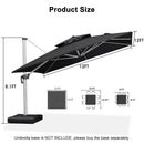 PURPLE LEAF Large Square Patio Cantilever Umbrella for Garden Pool Porch