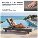 PURPLE LEAF Outdoor Daybed for Patio,  Poolside Chaise Lounge Bed with Cushion, Olefin Blend Fabric, Aluminum Frame Sunbed with Side Table for Deck and Backyard