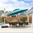 PURPLE LEAF Round Cantilever Patio Umbrella Heavy Duty Umbrella for Porch Garden Pool