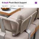 PURPLE LEAF Sicilia U-Shaped Modular Outdoor Sectional with Oatmeal Greige Cushions Flexible Layout for Porch Backyard