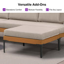 PURPLE LEAF Sicilia Classical Modular Outdoor Sectional with Oatmeal Greige Cushions Flexible Layout for Commercial Spaces