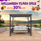 PURPLE LEAF 3-Seat Outdoor Metal Pergola Swing Bed Hanging Cloud Swing Chair with Stand Cushions & Pillows for Outdoor