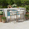 PURPLE LEAF Outdoor Bar Stools Set of 2 Modern Olefin Upholstered Barstools with Back and Armrest Bar Chairs for Garden Kitchen Island