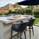 PURPLE LEAF Outdoor Bar Stools Patio Modern Aluminum Rattan High Back & Arms Bar Chairs with Removable Cushions and Pillows  for Outdoor or Indoor