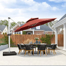 PURPLE LEAF Round Cantilever Patio Umbrella Heavy Duty Umbrella for Porch Garden Pool
