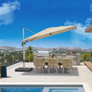 PURPLE LEAF Deluxe Left-Right Tilting Patio Umbrella Outdoor Swivel Cantilever Umbrellas