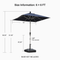 PURPLE LEAF Deluxe Aluminum Market Umbrella, Outdoor Table Umbrella for Patio, Porch