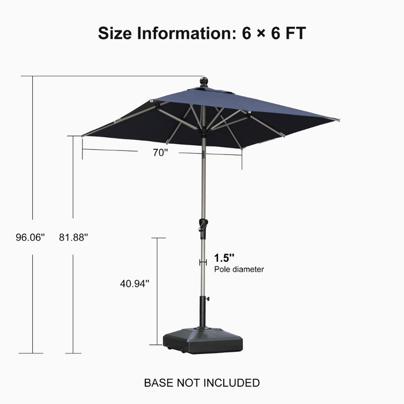 PURPLE LEAF Deluxe Aluminum Market Umbrella, Outdoor Table Umbrella for Patio, Porch