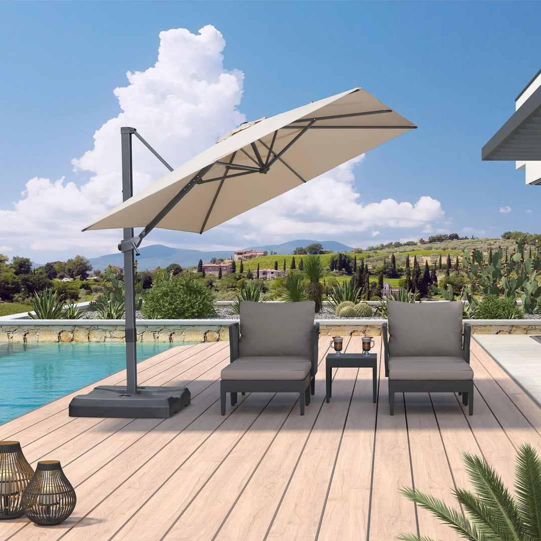 12x14 patio umbrella Stepless Tilt Cantilever Patio Umbrella