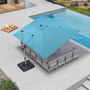 PURPLE LEAF Deluxe Aluminum Outdoor Patio Umbrella Square Cantilever Umbrellas