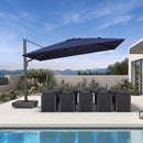 PURPLE LEAF Heavy Duty Cantilever Patio Umbrella Extra Large Outdoor Umbrella for Yard, Garden, Pool
