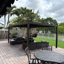 PURPLE LEAF Louvered Pergola Outdoor Aluminum Pergola with Adjustable Roof for Deck Backyard Garden Hardtop Gazebo