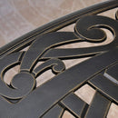 PURPLE LEAF Cast Aluminum Patio Dining Armchairs and Round Table | Rhombus and Square Lattice Designs