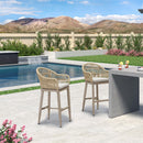 PURPLE LEAF Patio Chairs, 2 Set Outdoor Bar Stools Modern Counter Height Bar, Cushions Included