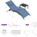 PURPLE LEAF Patio Chaise Lounge Set Outdoor Beach Pool Sunbathing Lawn Lounger Recliner Chair Outside Chairs with Side Table Included