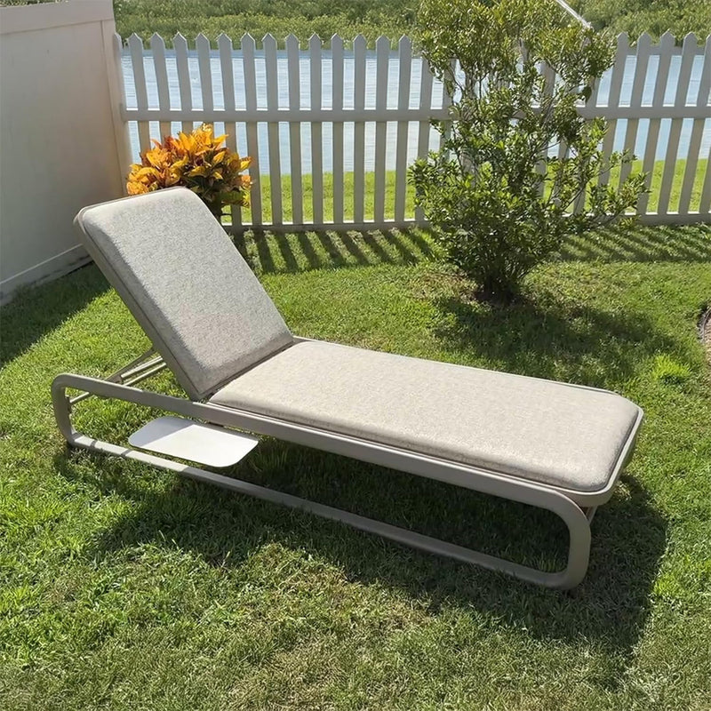 PURPLE LEAF Patio Chaise Lounge Outdoor Set of 2 with Cushion Aluminum Tanning Chair Lounge Adjustable Reclining Set