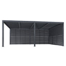 PURPLE LEAF Athena Louvered Pergola Grey Outdoor Aluminum Pergola with Shutter Wall Adjustable Gazebo Rainproof for Patio Deck Garden