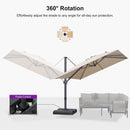 PURPLE LEAF Stepless Tilt Cantilever Umbrella Affordable Outdoor Patio Umbrella