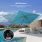 PURPLE LEAF Deluxe Aluminum Outdoor Patio Umbrella Square Cantilever Umbrellas