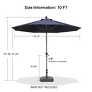 Clearance - PURPLE LEAF OPEN BOX Crank and Tilt Outdoor Patio Market Umbrella with Visible Hand Crank System