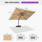 PURPLE LEAF Stepless Tilt Cantilever Umbrella Affordable Outdoor Patio Umbrella