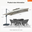 Clearance - PURPLE LEAF OPEN BOX SUNBRELLA Cantilever Umbrella Grey Aluminum Patio Umbrella