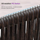PURPLE LEAF Round Patio Dining Set with Aluminum Frame and Wicker Rattan Dining Chair with Comfortable Cushions for Deck Porch Kitchen Outdoor