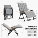 PURPLE LEAF Outdoor Reclining Chair Patio Zero Gravity Chaise Lounge Folding Chair with Removable Cushion Adjustable Headrest for Lawn Camping Beach Pool