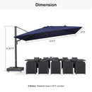 PURPLE LEAF Heavy Duty Cantilever Patio Umbrella Extra Large Outdoor Umbrella for Yard, Garden, Pool