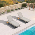 PURPLE LEAF Patio Chaise Lounge with Cushion Aluminum Tanning Chair Lounge Adjustable Reclining Set