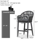 PURPLE LEAFOutdoor Bar Stool Set of 6，Wicker Chairs Bar Chairs with Cushion，All-Weather Patio Furniture kitchen stools