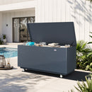 PURPLE LEAF Outdoor Deck Box Waterproof Storage Box Container with Lid Deck Organization for Patio Cushions Side Table Pool Accessories Garden Tools