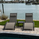 PURPLE LEAF Outdoor Chaise Lounge Chair  Patio Pool Lounger Bronze Aluminum Chairs with Side Table Adjustable Tanning Recliner for Outside Backyard Yard Deck Balcony Beach