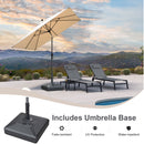 PURPLE LEAF Crank and Tilt Rectangular Outdoor Patio Market Umbrella with Base