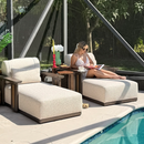 PURPLE LEAF Outdoor Chaise Lounge Chair Aluminum Patio Lounge Chair with Pillow Lounger Recliner Chiar for Beach Pool Lawn Tanning Lounge